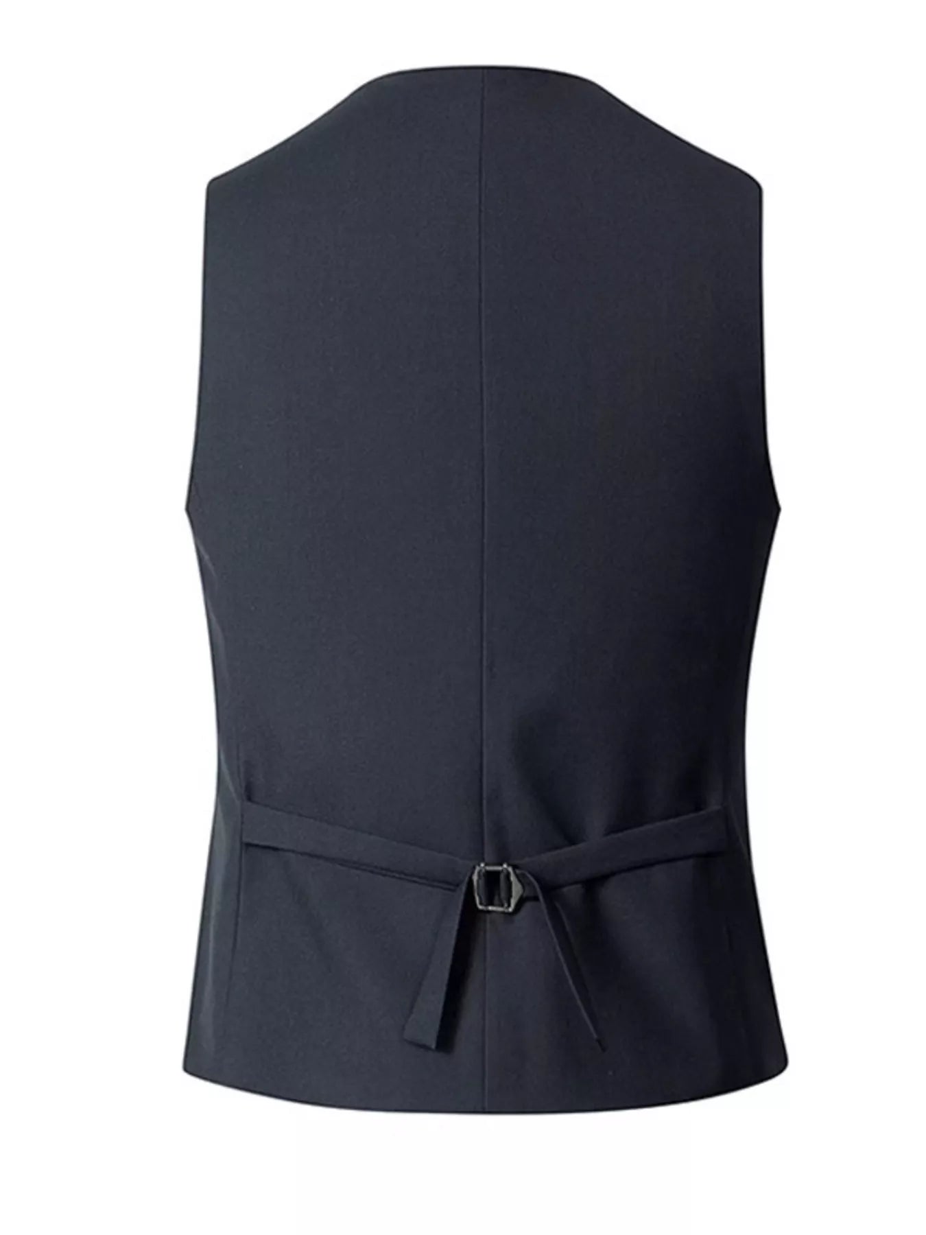 Men's plus size grey classic fit button-up vest by Trendsi, featuring a tailored design and front button closure.