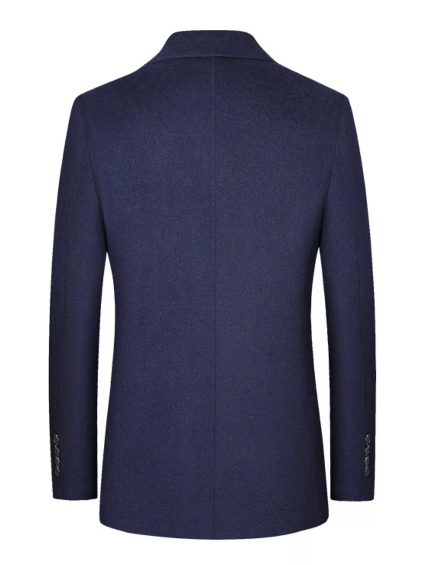 Men's plus size grey classic fit button-up blazer by Trendsi, tailored for a sharp, polished look.
