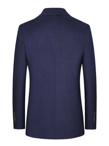 Men's plus size grey classic fit button-up blazer by Trendsi, tailored for a sharp, polished look.