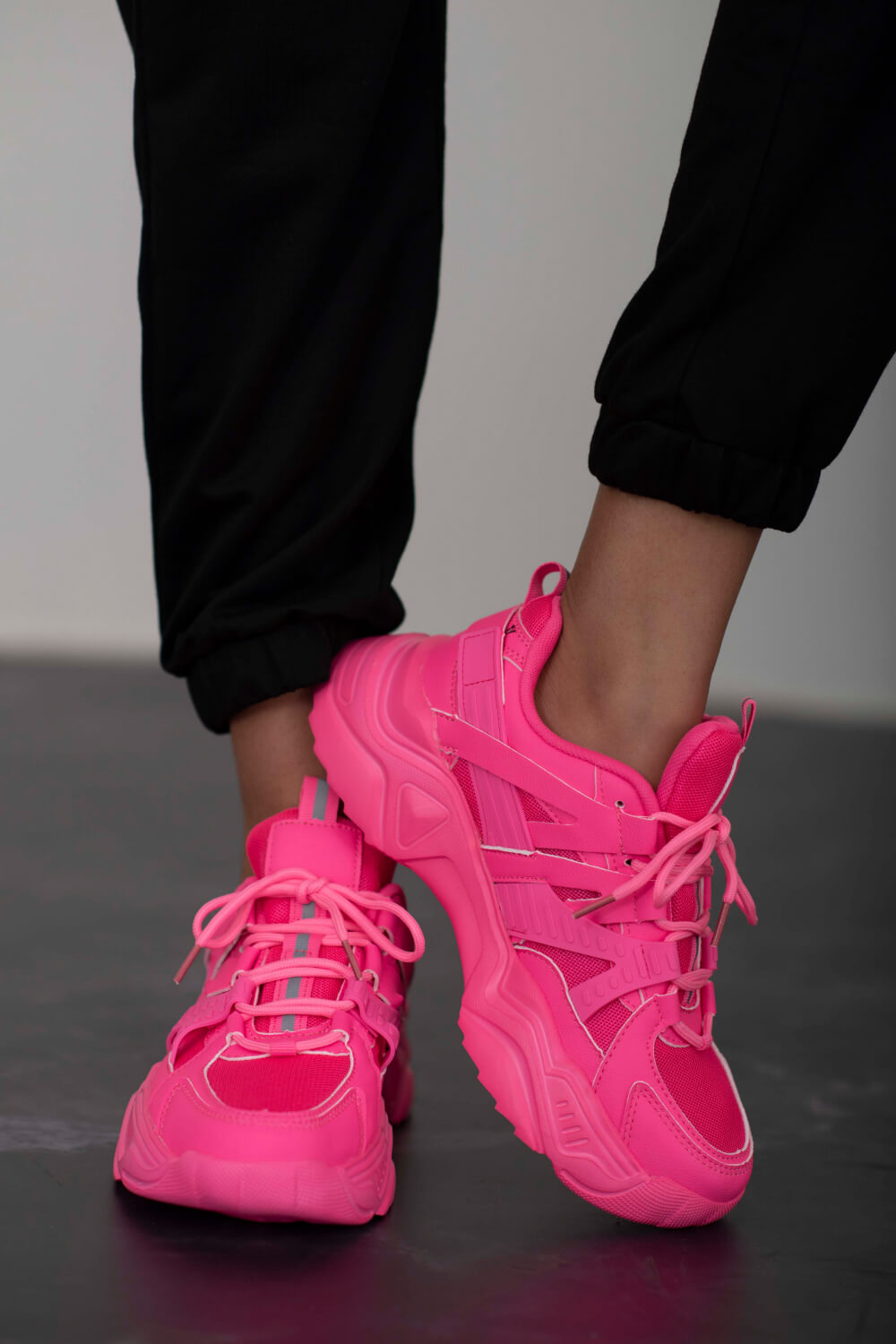 Berness Running Late Chunky Sole Athletic Sneakers in Hot Pink - Redemption By Ashley North