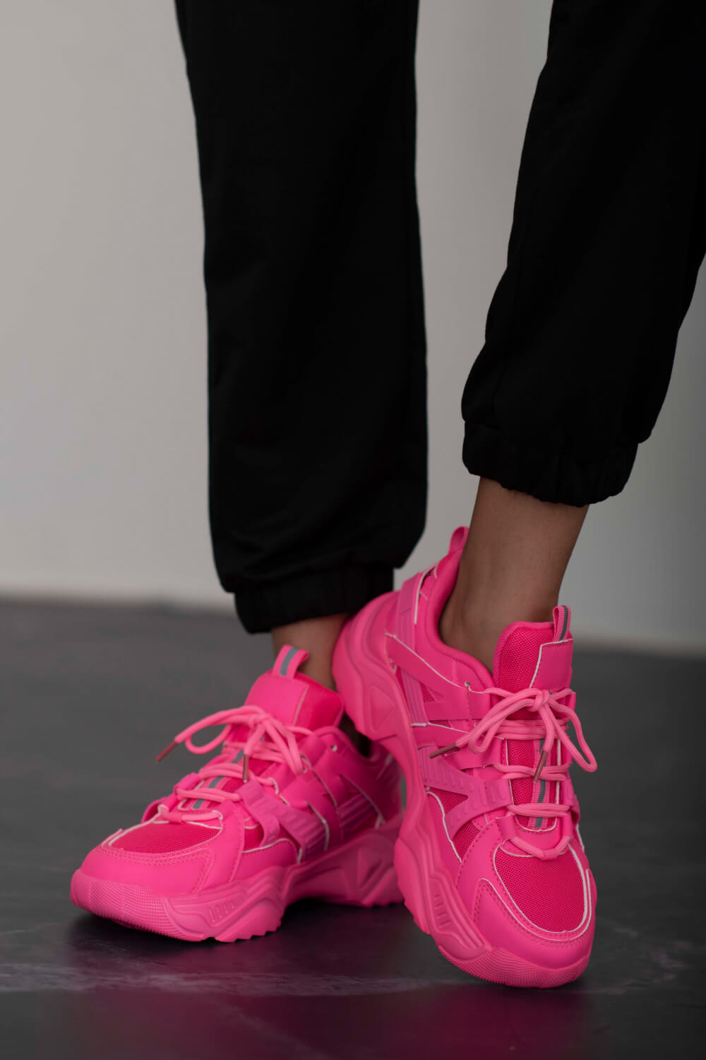 Berness Running Late Chunky Sole Athletic Sneakers in Hot Pink - Redemption By Ashley North