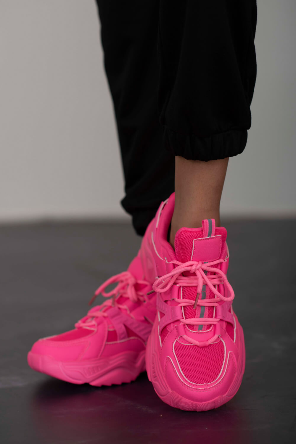 Berness Running Late Chunky Sole Athletic Sneakers in Hot Pink - Redemption By Ashley North