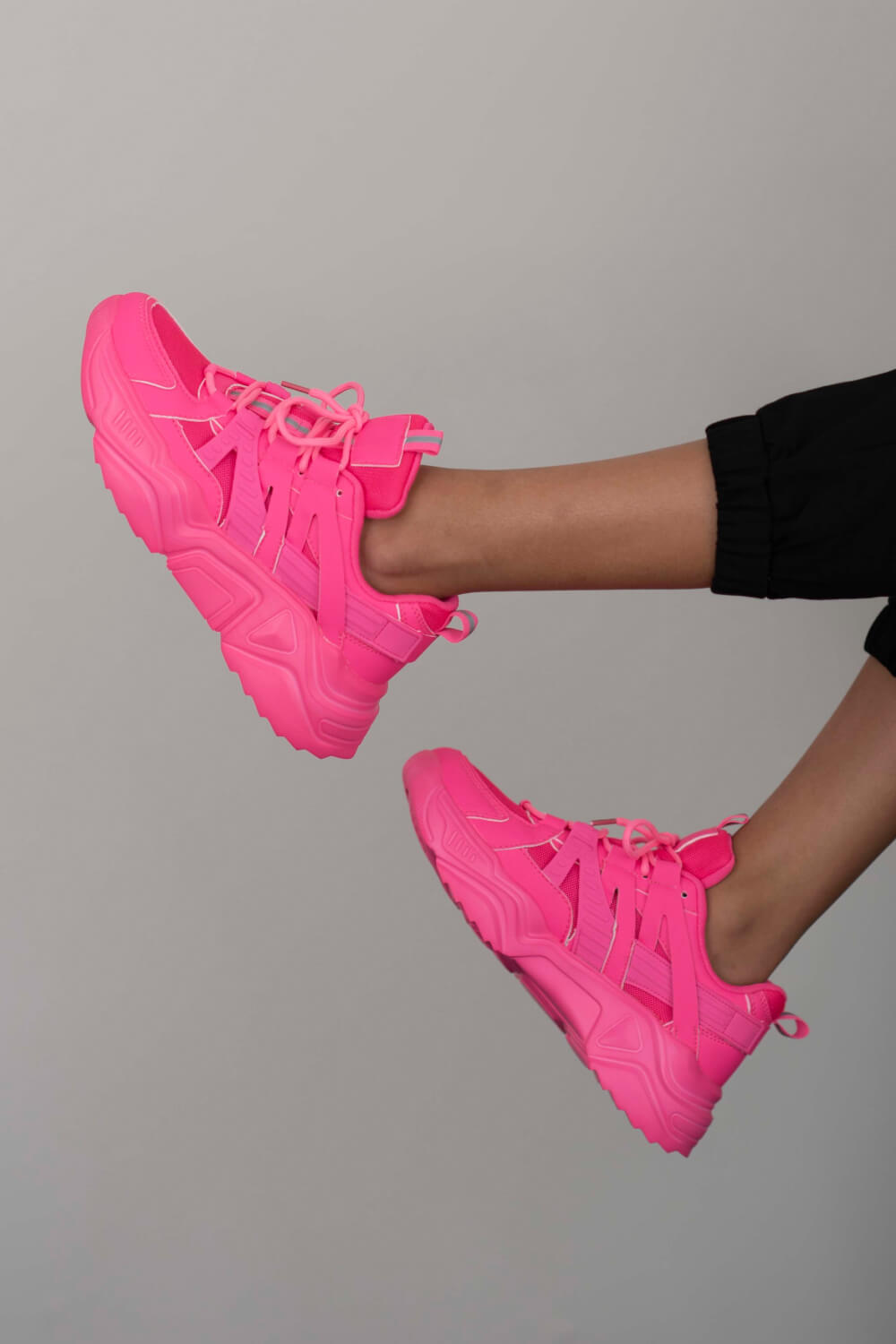 Berness Running Late Chunky Sole Athletic Sneakers in Hot Pink - Redemption By Ashley North