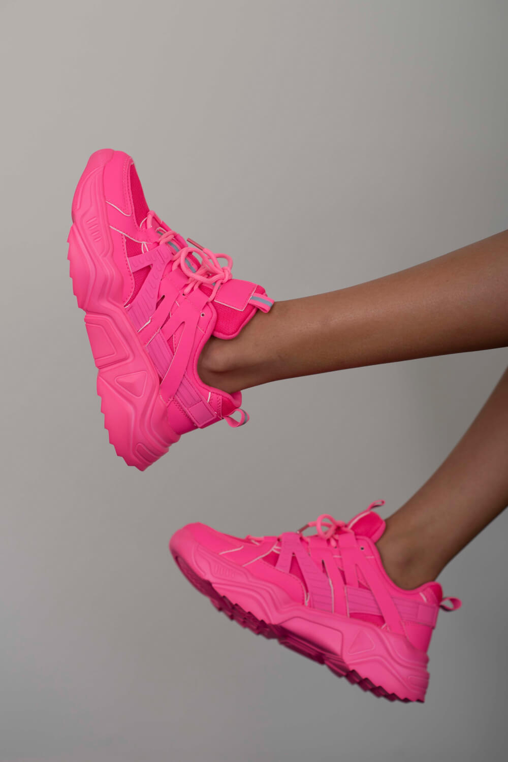 Berness Running Late Chunky Sole Athletic Sneakers in Hot Pink - Redemption By Ashley North