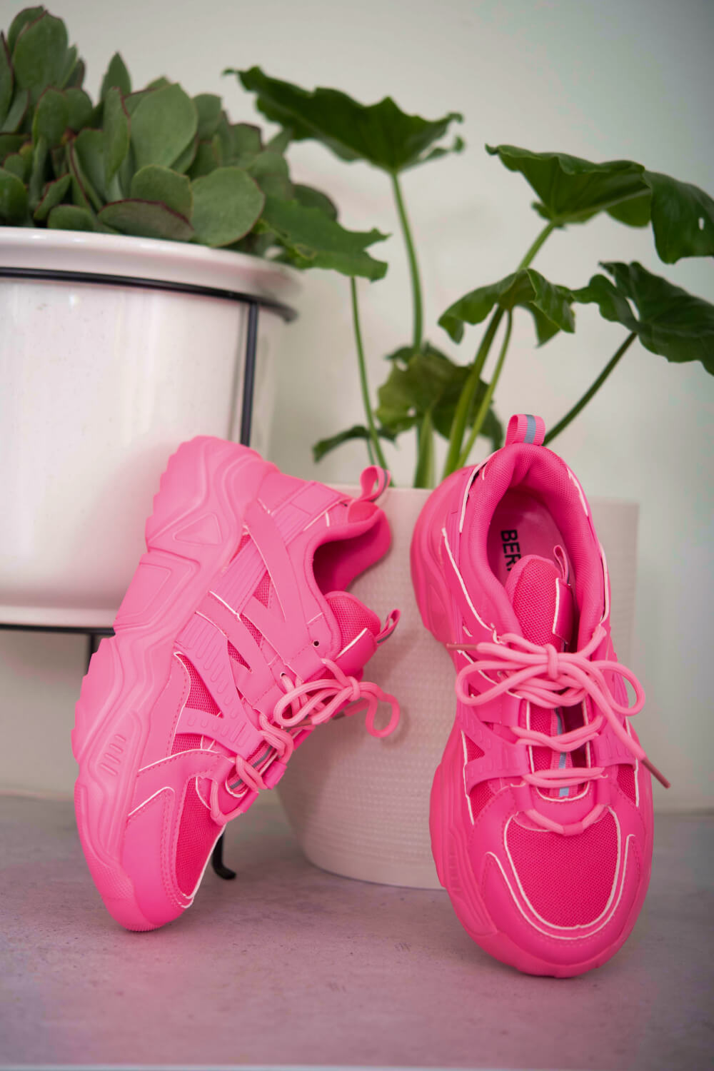 Berness Running Late Chunky Sole Athletic Sneakers in Hot Pink - Redemption By Ashley North
