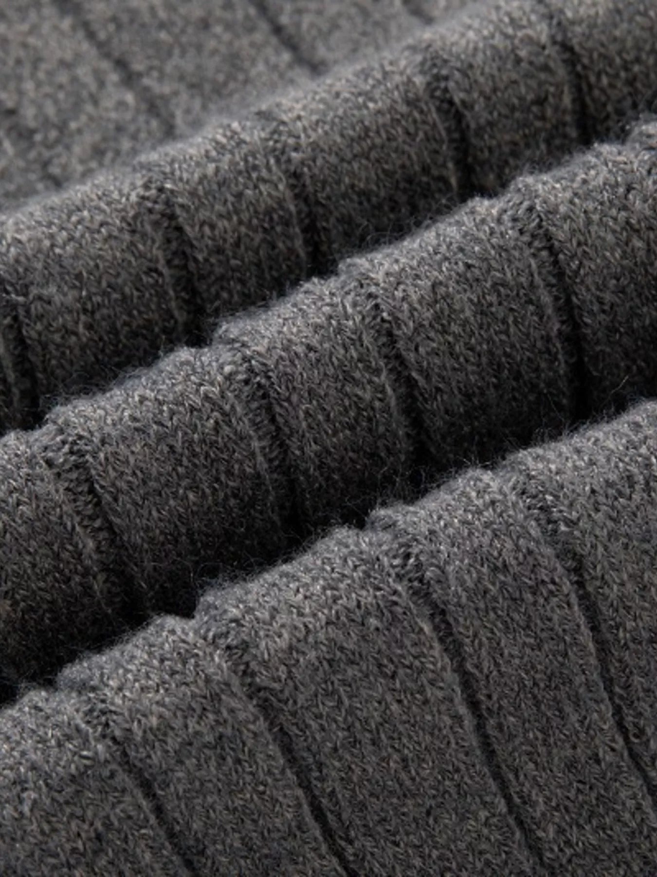 Men's khaki cable knit half-zip sweater in plus size, featuring a full front zipper and cozy knit texture from Trendsi.
