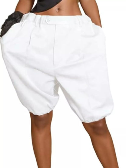 High waist pleated detail shorts from Trendsi featuring a stylish pleated design and a comfortable fit.