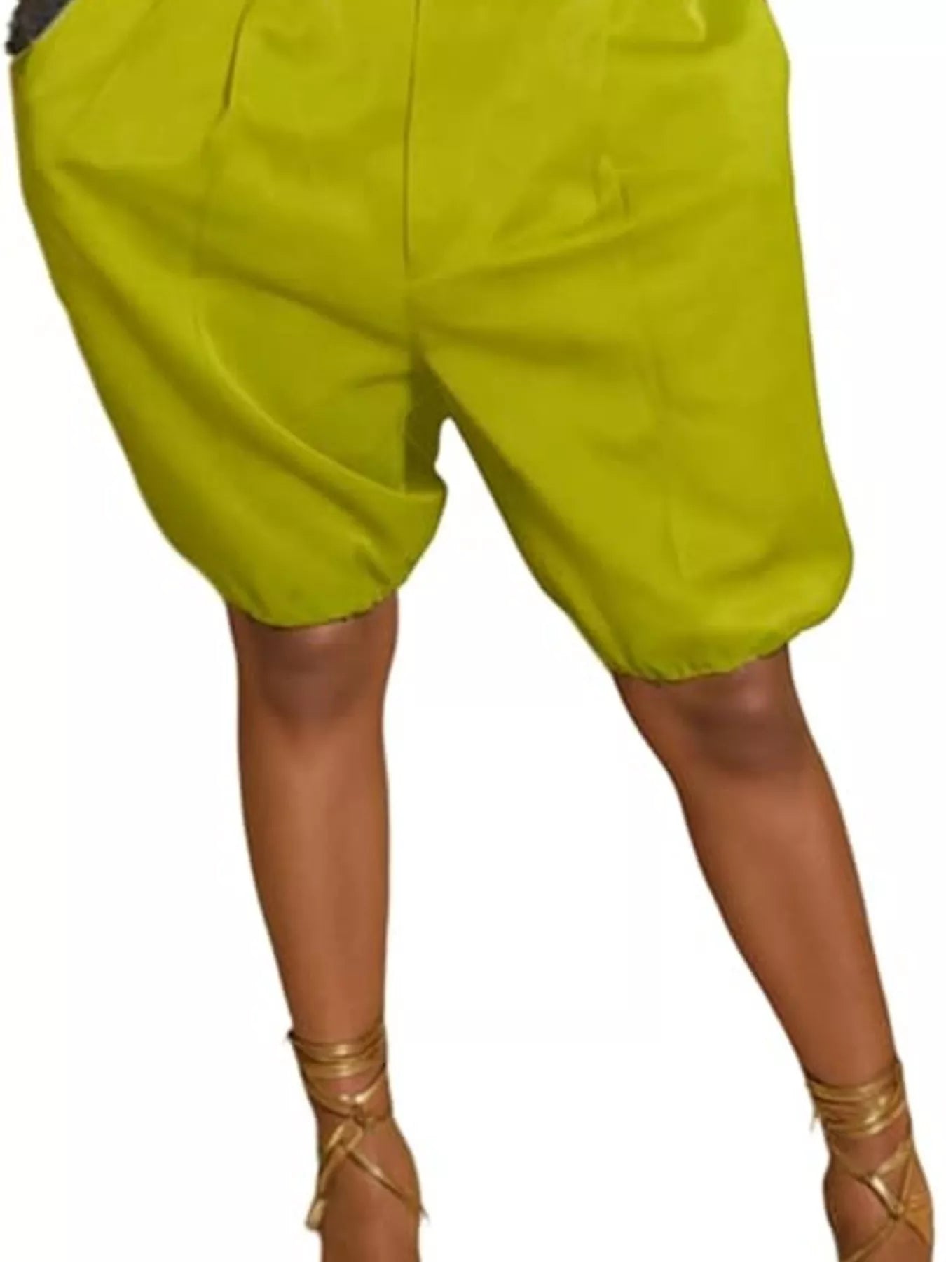High waist shorts with pleated details from Trendsi, featuring a stylish design and comfortable fit.