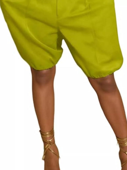 High waist shorts with pleated details from Trendsi, featuring a stylish design and a comfortable fit.
