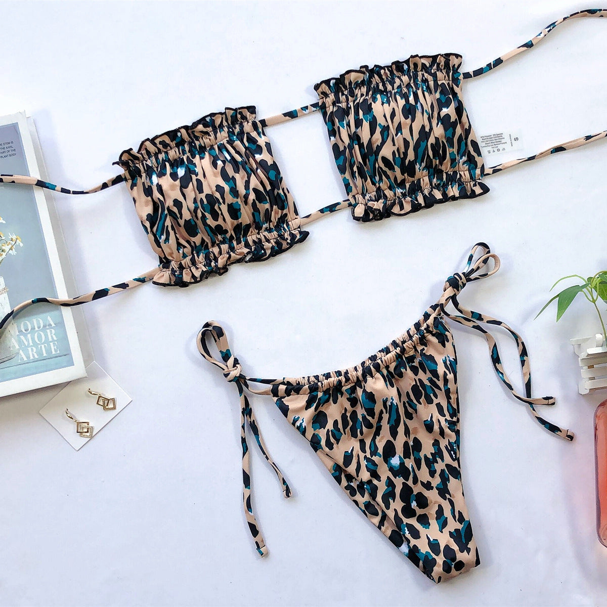 Frill Trim Ruched Bikini Set - Redemption By Ashley North