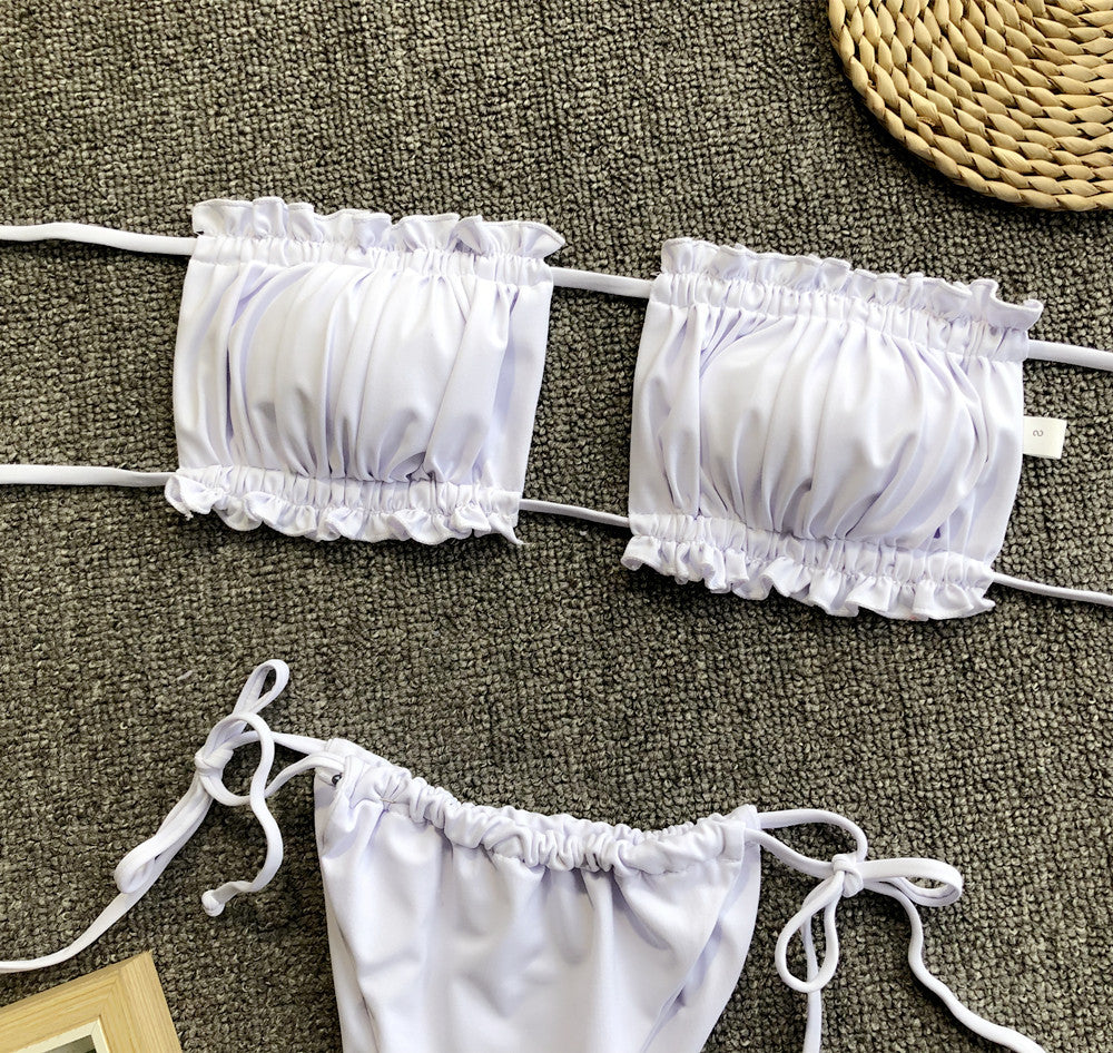 Frill Trim Ruched Bikini Set - Redemption By Ashley North