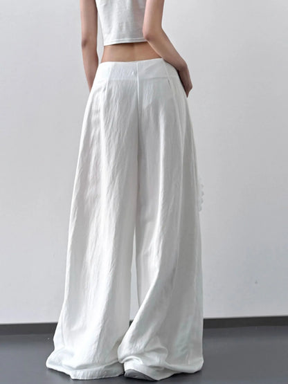 Light blue lace detail wide-leg pants from Trendsi featuring flowy fabric and stylish design.