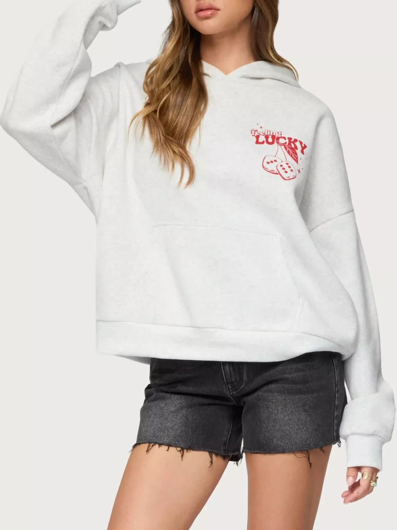 Drop Shoulder Graphic Hoodie with Kangaroo Pocket - Redemption By Ashley North