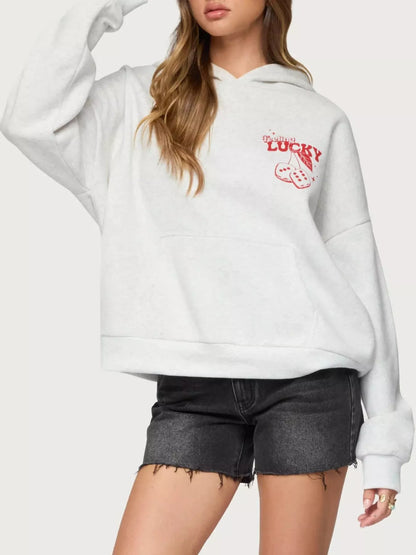 Drop Shoulder Graphic Hoodie with Kangaroo Pocket - Redemption By Ashley North