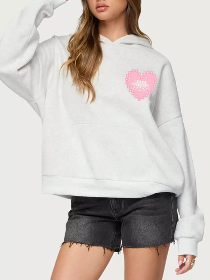 Drop Shoulder Graphic Hoodie with Kangaroo Pocket - Redemption By Ashley North