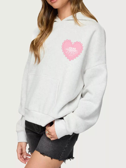 Drop Shoulder Graphic Hoodie with Kangaroo Pocket - Redemption By Ashley North