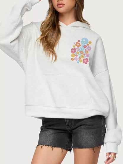 Drop Shoulder Graphic Hoodie with Kangaroo Pocket - Redemption By Ashley North