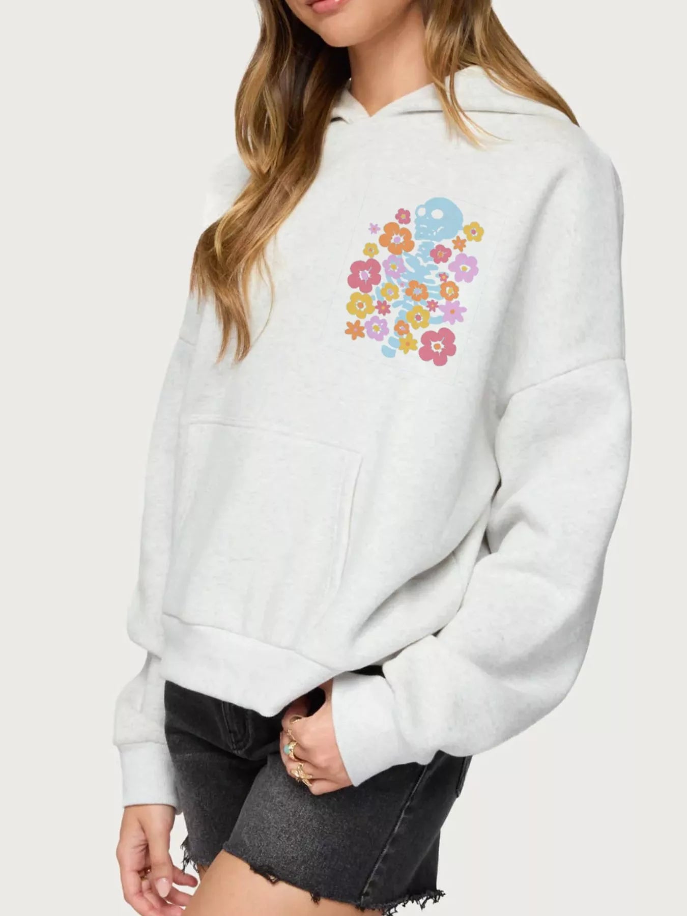 Drop Shoulder Graphic Hoodie with Kangaroo Pocket - Redemption By Ashley North
