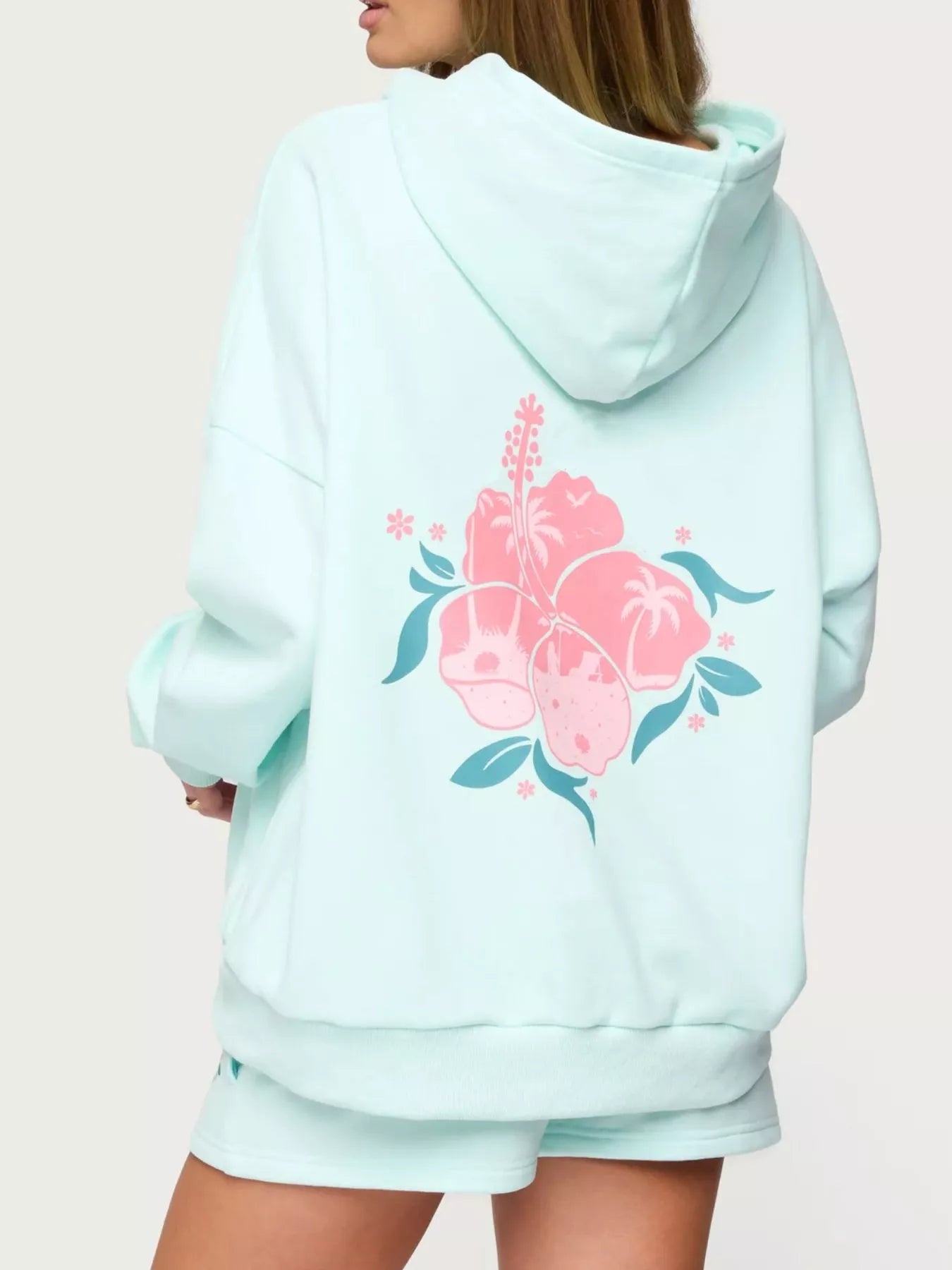 Drop Shoulder Graphic Hoodie with Kangaroo Pocket - Redemption By Ashley North