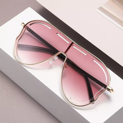 Mauve oversized aviator sunglasses with gradient lenses, trendy Trendsi eyewear for a stylish, bold look