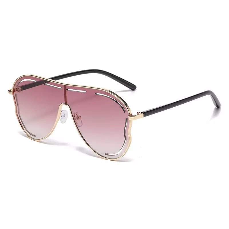 Trendsi oversized aviator sunglasses with gradient lenses and mauve frames, featuring a large, fashionable design.