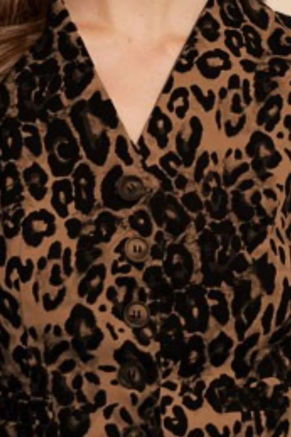 Annie Wear Stretch Leopard Denim Button Down Vest - Redemption By Ashley North