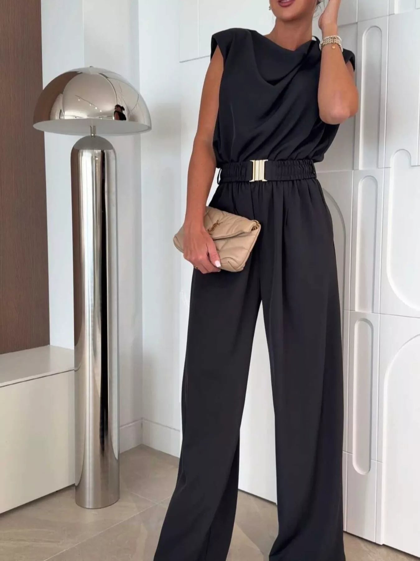 Cowl Neck Wide-Leg Jumpsuit - Redemption By Ashley North