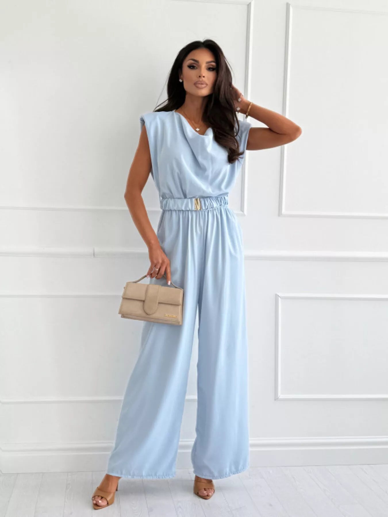 Cowl Neck Wide-Leg Jumpsuit - Redemption By Ashley North