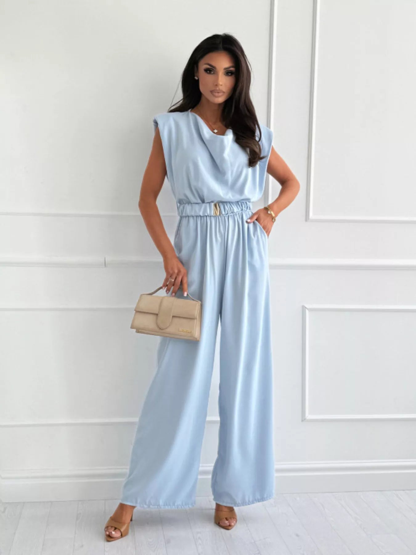 Cowl Neck Wide-Leg Jumpsuit - Redemption By Ashley North
