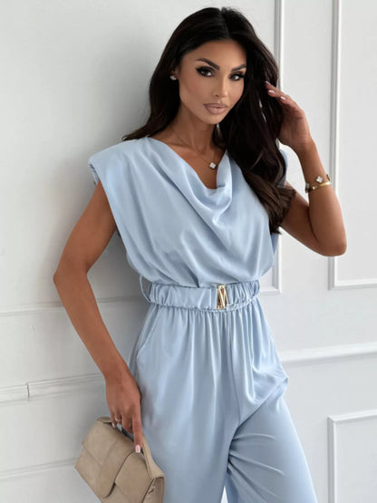 Cowl Neck Wide-Leg Jumpsuit - Redemption By Ashley North