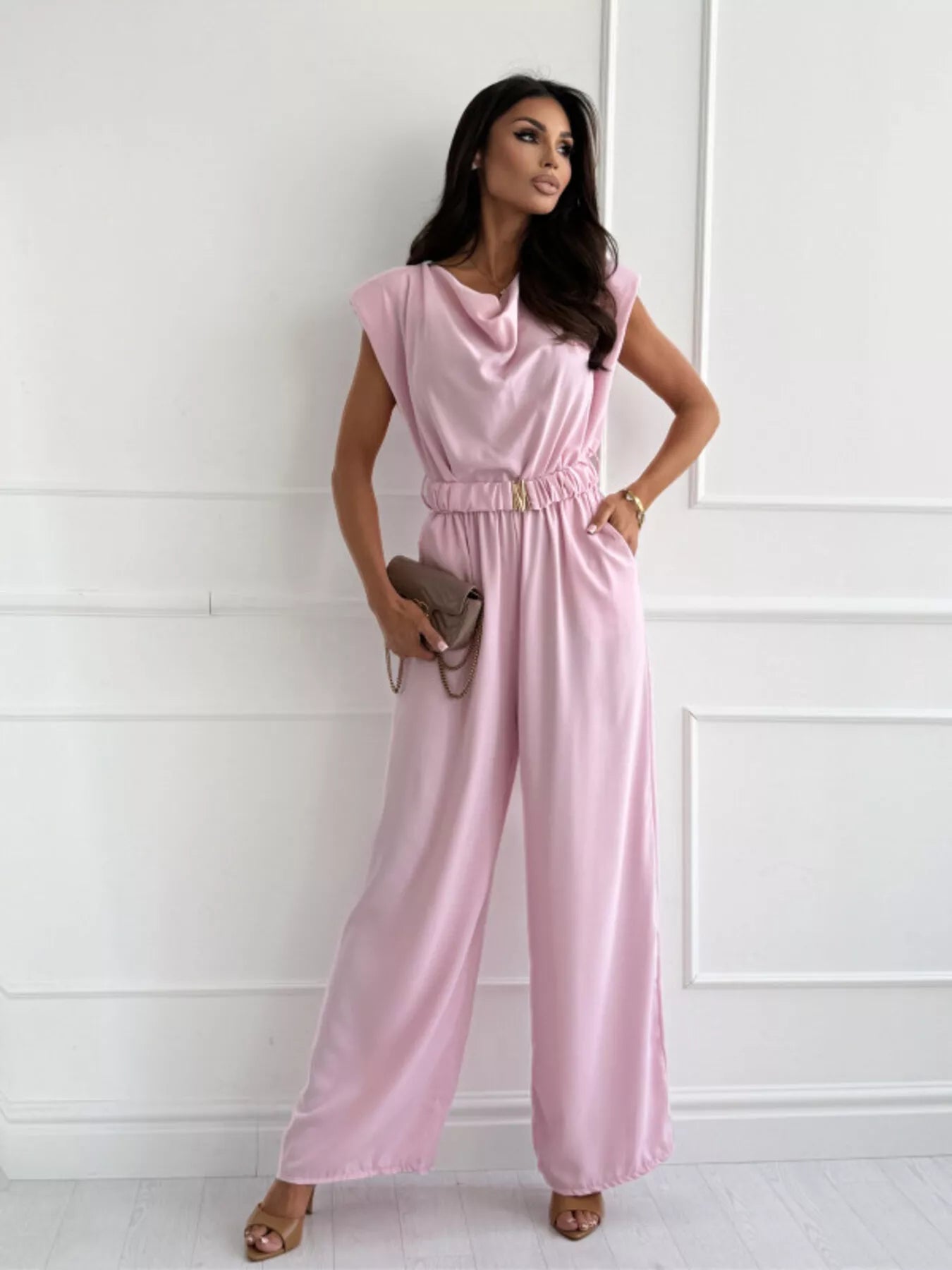 Cowl Neck Wide-Leg Jumpsuit - Redemption By Ashley North