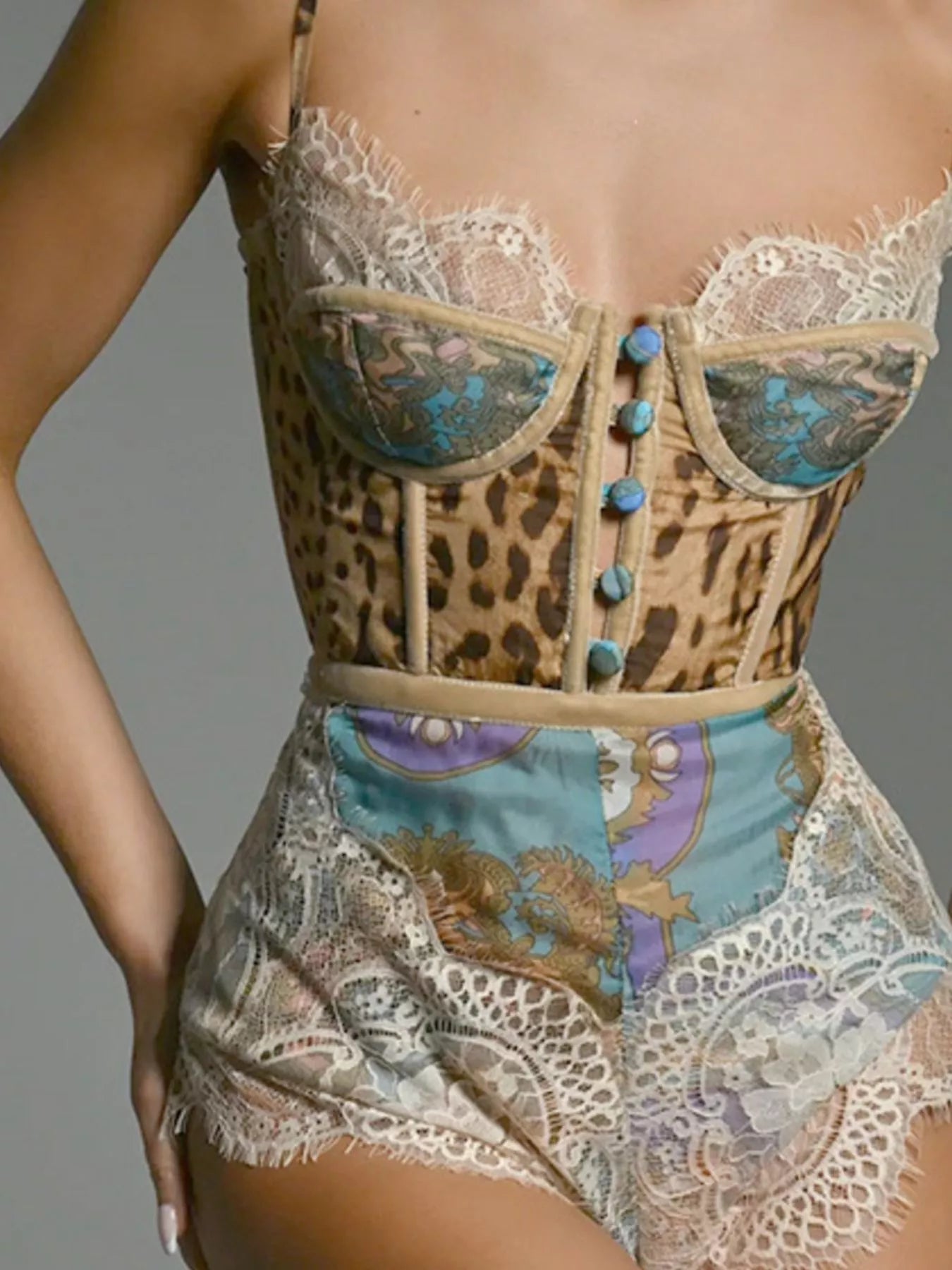 Leopard Print Lace Trim Romper - Redemption By Ashley North