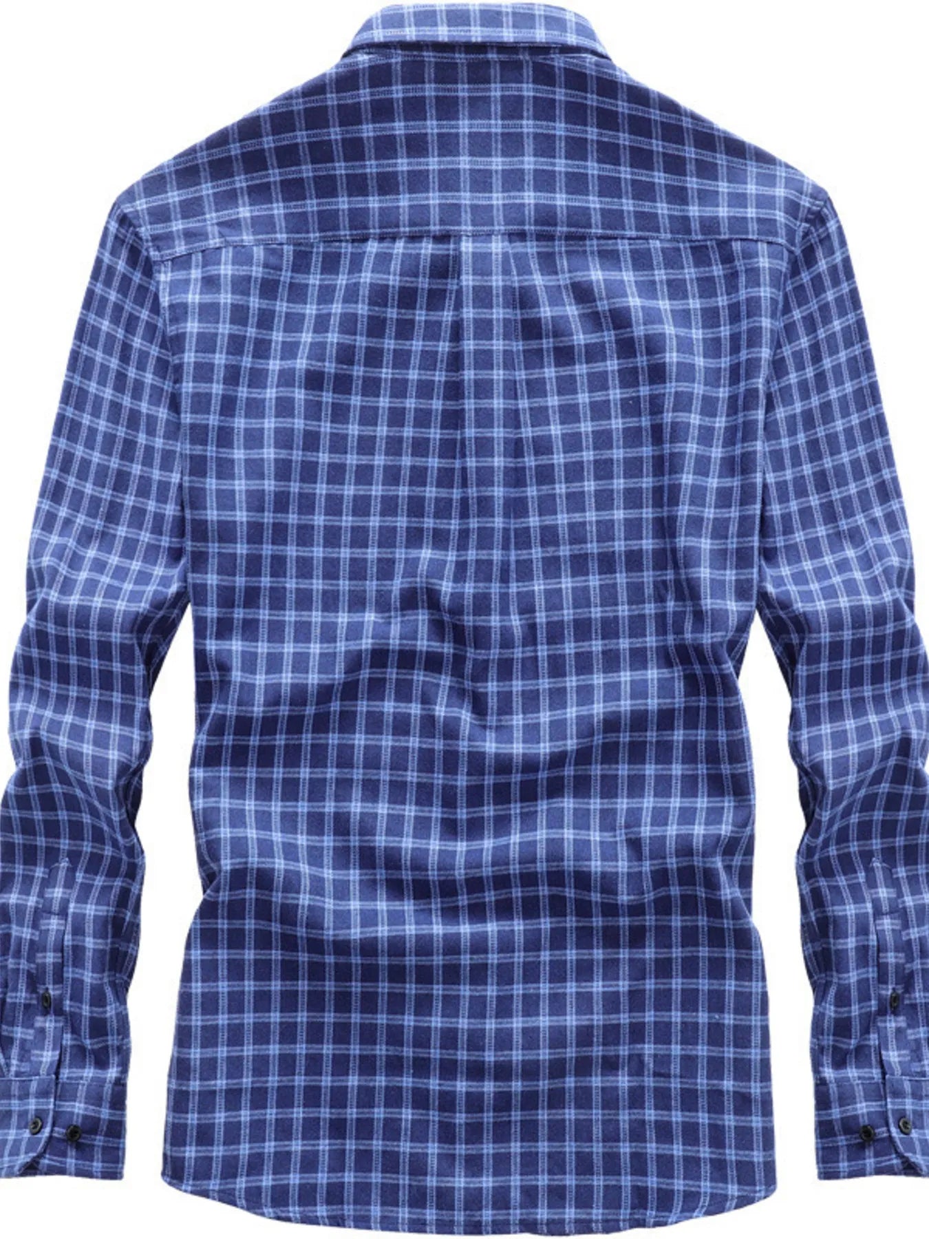 Men's full-size classic plaid button-down shirt in mustard, plus size, featuring a traditional collar and long sleeves.