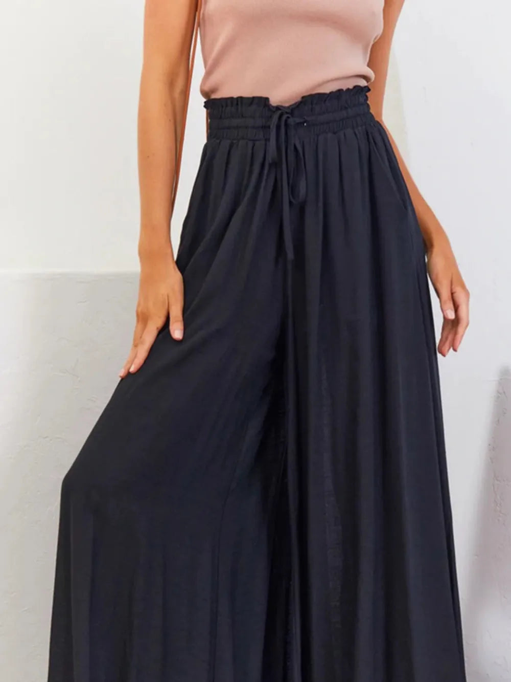 Coral high waist wide leg pants by Trendsi, tailored fit with flowing, relaxed style perfect for casual or chic outfits.