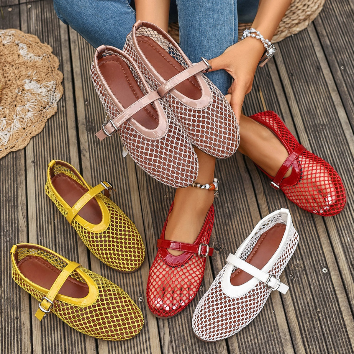 Trendsi round toe slip-on shoes with a sleek design, featuring a comfortable fit and stylish appearance for casual wear.
