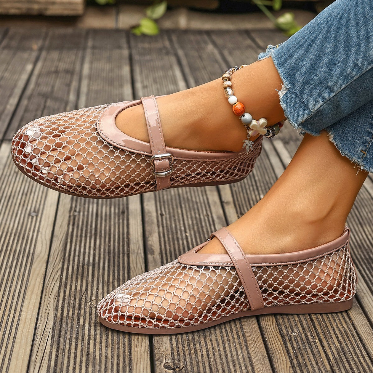 Trendsi round toe slip-on shoes with a sleek design, featuring soft fabric and comfortable fit for casual wear.