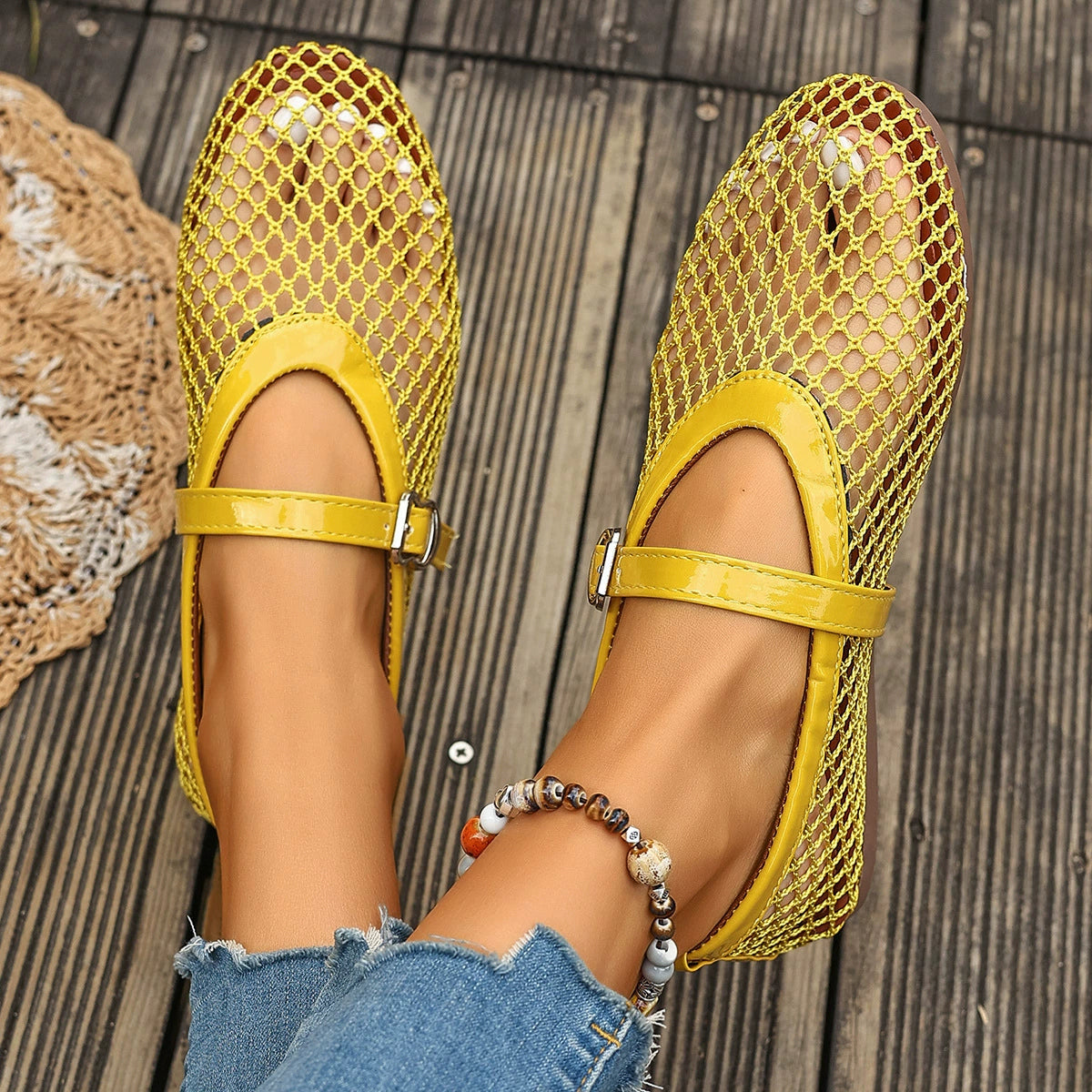 Trendsi round toe slip-on shoes in neutral color, featuring a sleek design and comfortable fit for casual wear.