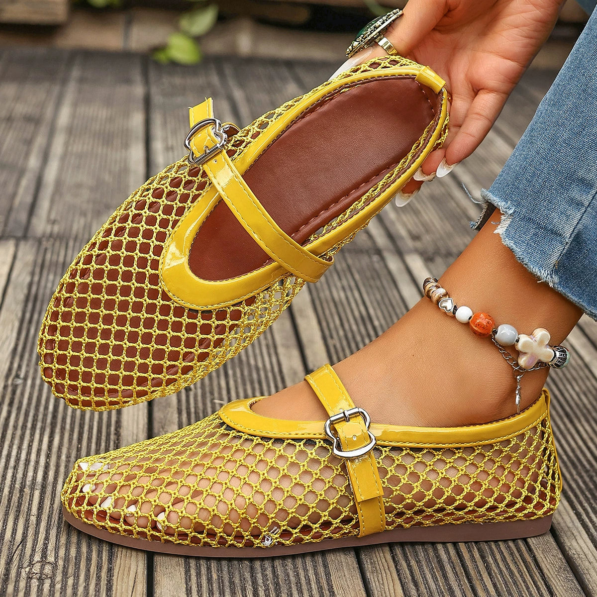 Trendsi round toe slip-on shoes with sleek design, featuring a comfortable fit and casual style perfect for everyday wear.