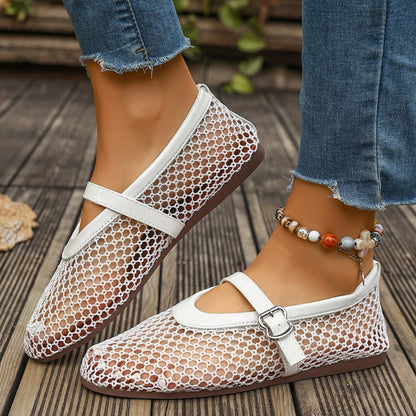 Trendsi round toe slip-on shoes in neutral color, showcasing comfortable casual footwear with smooth finish and sleek design.