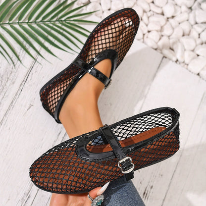 Trendsi round toe slip-on shoes with a sleek design, featuring a smooth upper and comfortable flat sole for casual wear