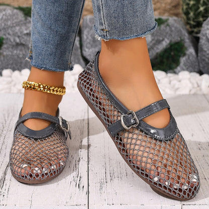 Trendsi round toe slip-on shoes with a sleek design, featuring a comfortable fit and stylish appearance.