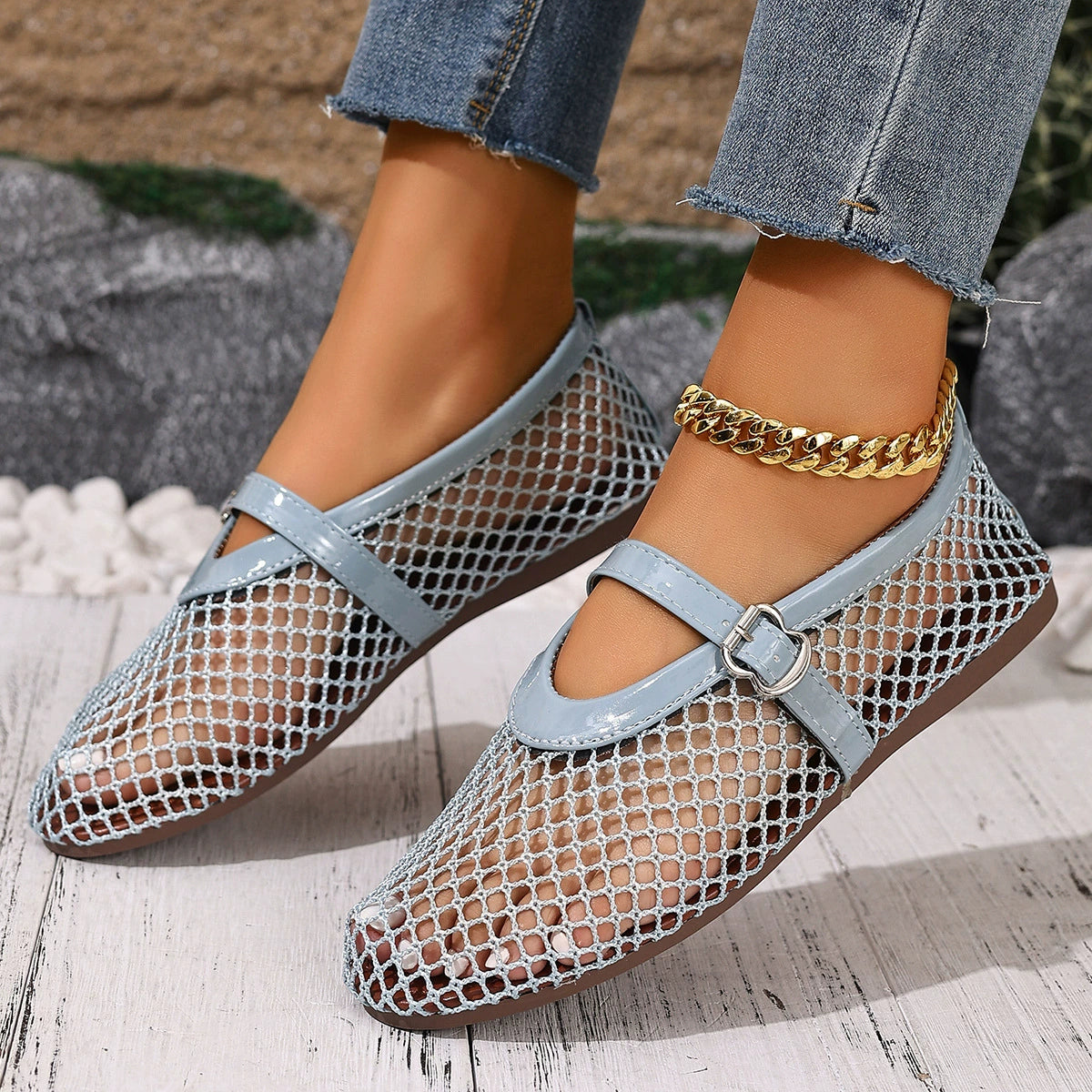 Trendsi round toe slip-on shoes with sleek design, featuring a comfortable fit and smooth finish for casual or office wear.