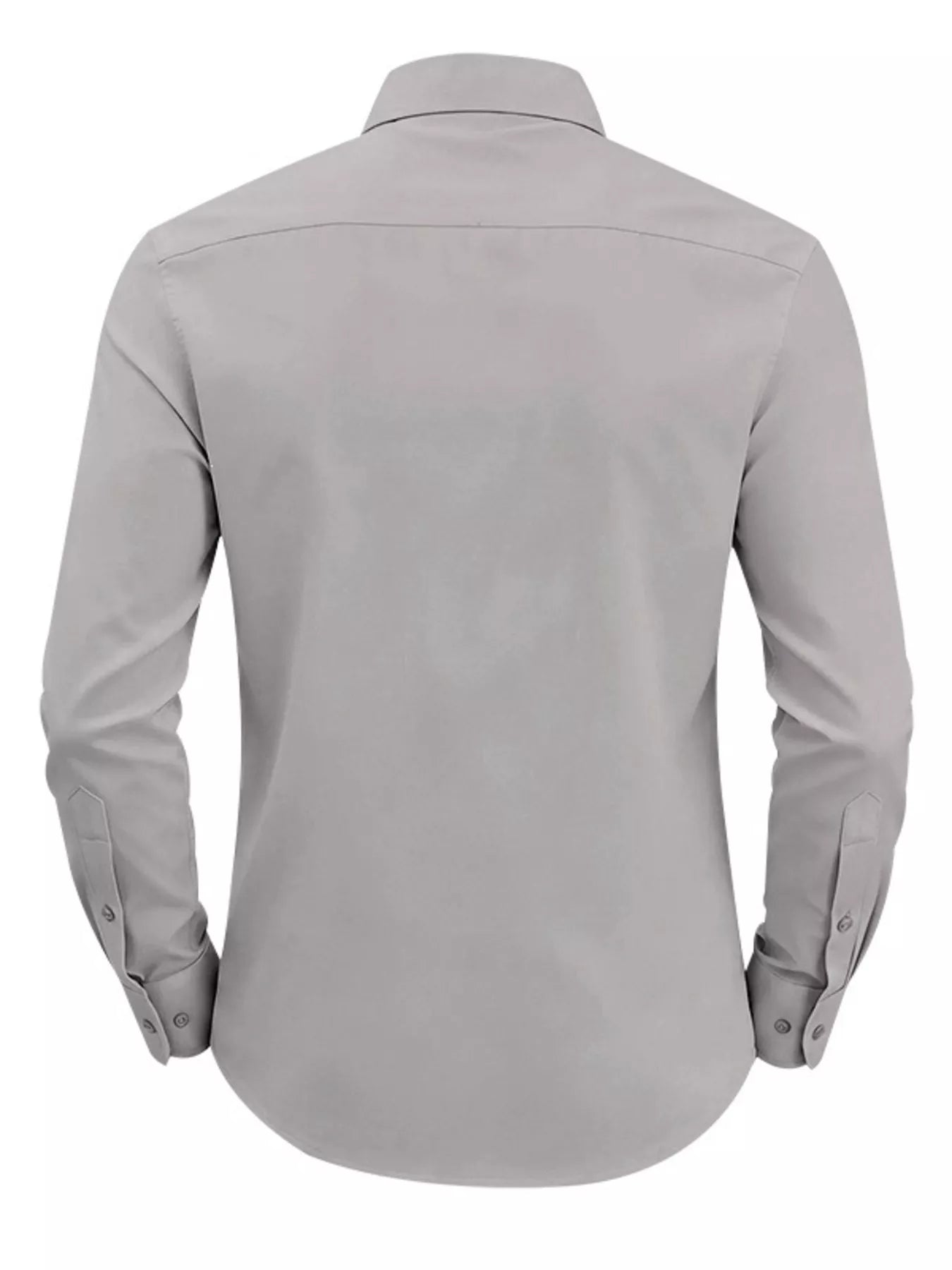 Pink men's slim fit button-up shirt in plus size from Trendsi, featuring a classic collar and long sleeves.