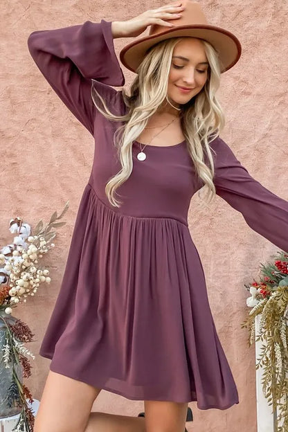 And The Why Back Lace Button Down Detail Bell Sleeve Dress - Redemption By Ashley North