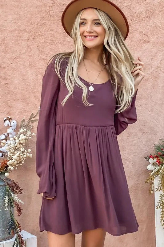 And The Why Back Lace Button Down Detail Bell Sleeve Dress - Redemption By Ashley North