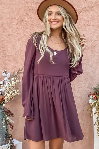 And The Why Back Lace Button Down Detail Bell Sleeve Dress - Redemption By Ashley North