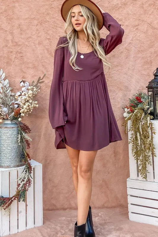 And The Why Back Lace Button Down Detail Bell Sleeve Dress - Redemption By Ashley North