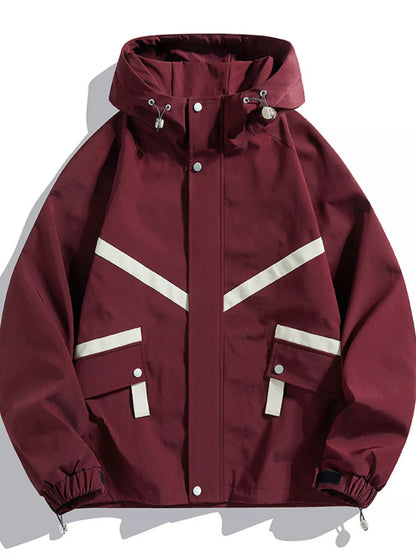Men's plus size casual hooded zip-up outerwear by Trendsi, sage green, full-length zipper, comfortable casual style.