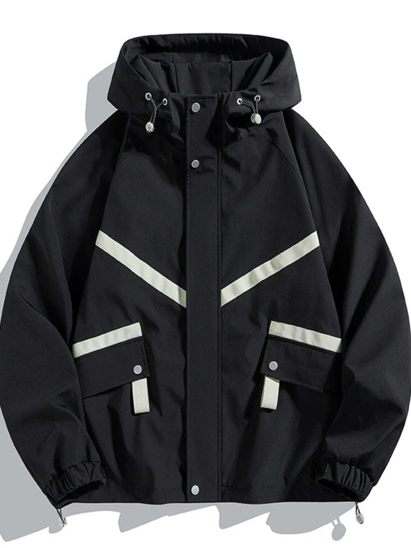 Men's plus size casual hooded zip-up outerwear by Trendsi, sage green, full-length, front zipper, comfortable fit.