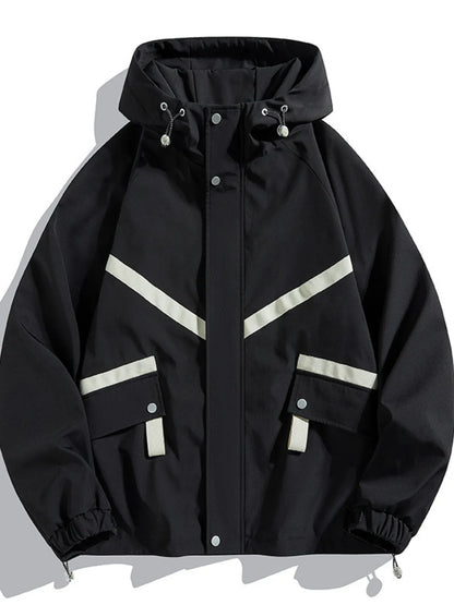 Men's plus size casual hooded zip-up outerwear by Trendsi, sage green, full-length, front zipper, comfortable fit.